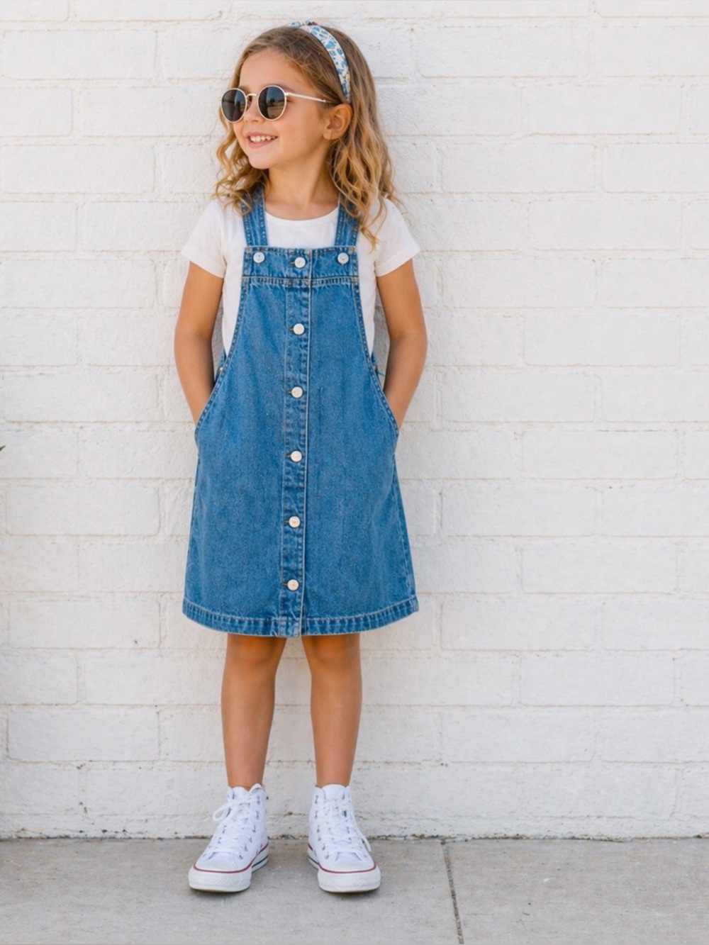 Vintage VTG GAP Kids Toddler Girl Denim Overall Dress Blue Jean